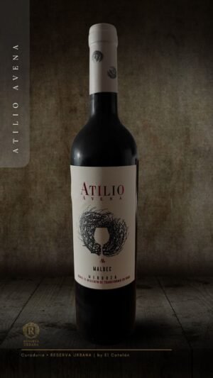 Botella del vino Atilio Avena Malbec joven de Reserva Urbana.