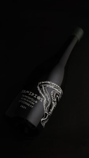 Botella del vino DEOS Semidios 2024, un Tempranillo vinificado en blanco.
